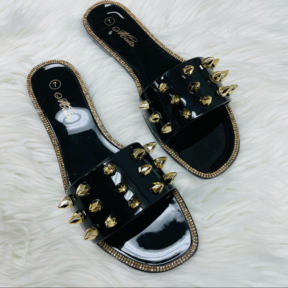 Black jelly studded sandal - Picture 4 of 7